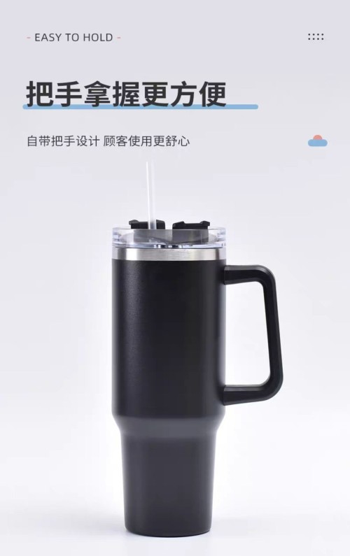 40oz Large Capacity Straw Tumbler with Handle – Color-Coated Plastic Travel Cup for Bulk Supply