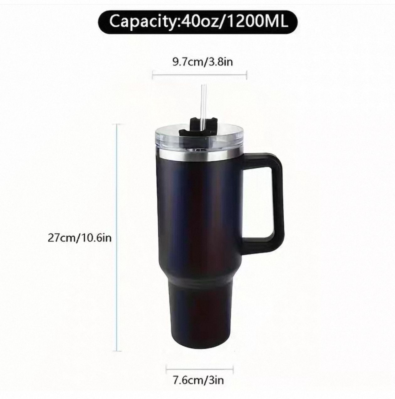 40oz Large Capacity Straw Tumbler with Handle – Color-Coated Plastic Travel Cup for Bulk Supply
