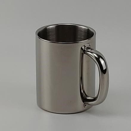 Portable Stainless Steel Insulated Mugs, Double Wall Coffee Cup for Milk and Tea Drinking, with Lid Handle, 220ml Capac