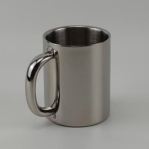 Portable Stainless Steel Insulated Mugs, Double Wall Coffee Cup for Milk and Tea Drinking, with Lid Handle, 220ml Capac