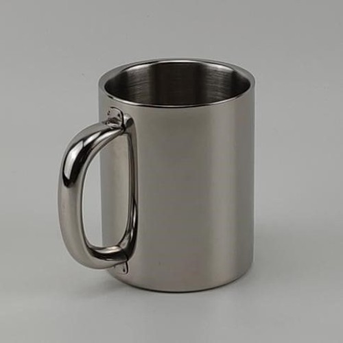 Portable Stainless Steel Insulated Mugs, Double Wall Coffee Cup for Milk and Tea Drinking, with Lid Handle, 220ml Capac