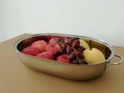 304 stainless steel dinner plate/tray/fruit tray with handle